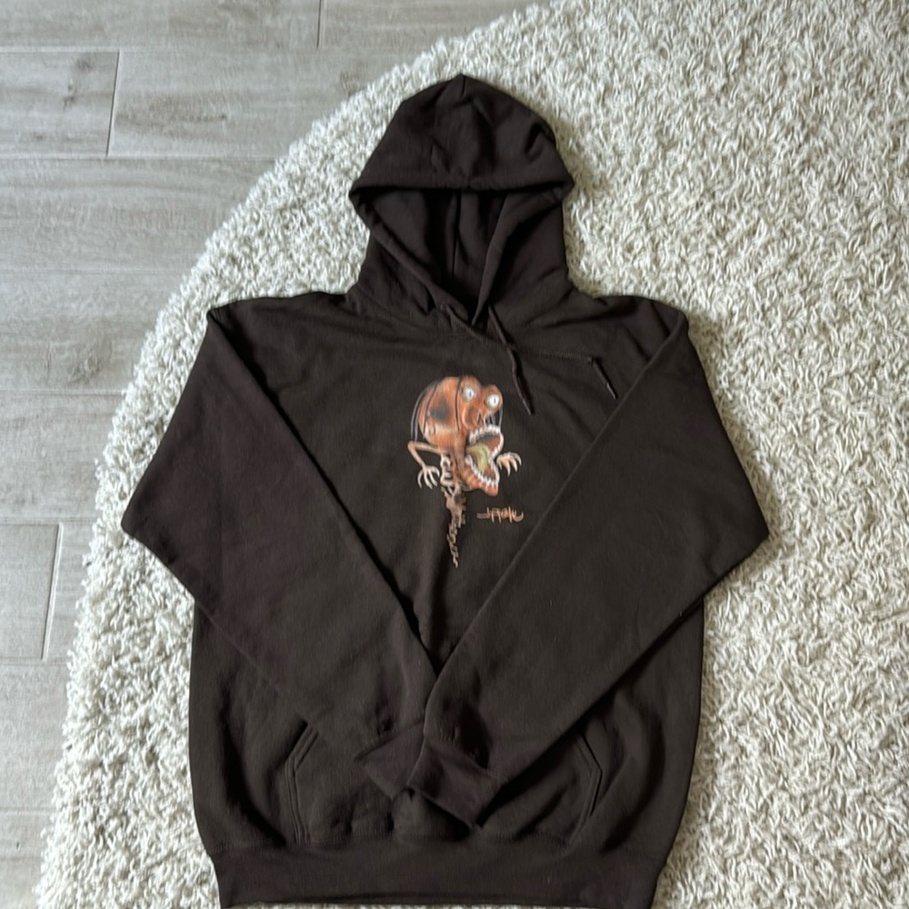 Brown Travis Scott concert hoodie, medium, never worn or washed.